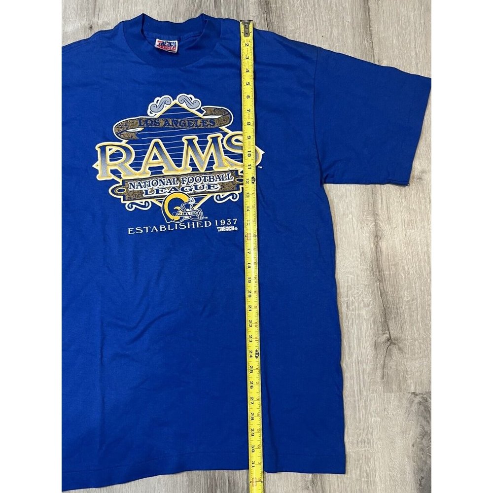 Vintage 90’s LA Rams T Shirt Mens X Large Trench Ultra Single Stitch - Picture 4 of 6